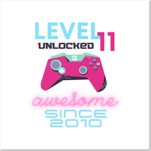 Level 11 Unlocked Awesome 2010 Video Gamer Posters and Art